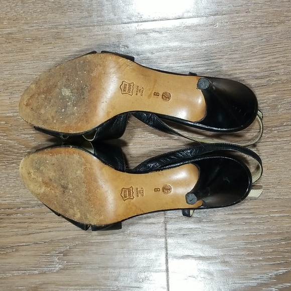 (7) Dynasty Made in Italy Vacation Evening European Leather Peep Toe Slingback - Picture 8 of 14